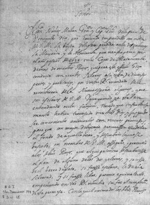 Letter to King Philip IV (First Page) 