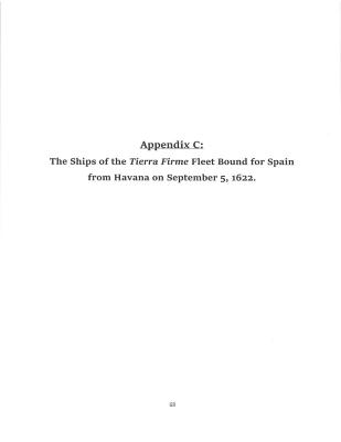 The 1622 Tierra Firme Fleet - An Account of the Disaster and the People - Appendix C