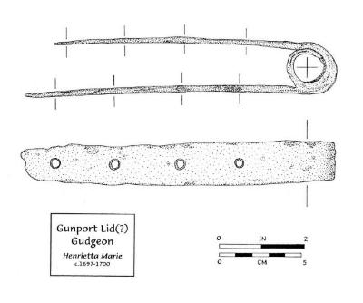 Artifact Drawing - Gunport Lid Gudgeon